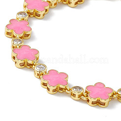 Brass Micro Pave Cubic Zirconia Chain Bracelets&nbsp;BJEW-P288-03G