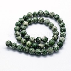 Natural Green Spot Jasper Beads Strands&nbsp;G-I199-30-6mm