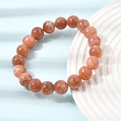 10MM Natural Sunstone Round Beaded Stretch Bracelets for Women&nbsp;GG-CBA3F02-11B