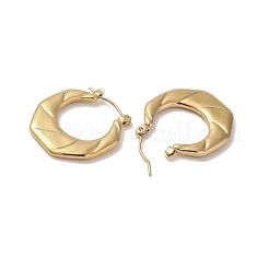 Hexagon 201 Stainless Steel Half Hoop Earrings for Women&nbsp;EJEW-G385-27G