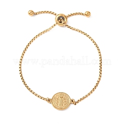 304 Stainless Steel Box Chain Slider Bracelets&nbsp;BJEW-B163-01G