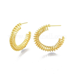 Brass Wire Swirl C-shape Stud Earrings&nbsp;EJEW-G322-04MG