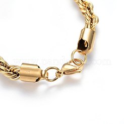 304 Stainless Steel Rope Chain Bracelets&nbsp;X-BJEW-H574-04G