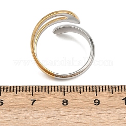 Adjustable 304 Stainless Steel Cuff Rings for Women&nbsp;RJEW-B135-01GP-01