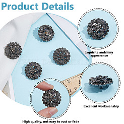 4Pcs 1-Hole Alloy Glass Shank Buttons&nbsp;FIND-DR0002-01B