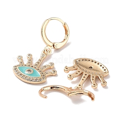 Real 18K Gold Plated Brass Dangle Leverback Earrings&nbsp;EJEW-L269-009G-01