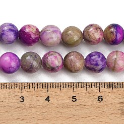 Dyed Natural White JadeImitation Charoite Smooth Round Beads Strands&nbsp;GG-CBA3334-A01-8mm-B