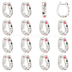 6 Pairs Zinc Alloy Rhinestone Oval Hoop Earrings&nbsp;EJEW-WR0001-010P