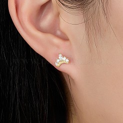 Vintage Crown Cubic Zirconia Stud Earrings&nbsp;YB5527-1
