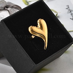 304 Stainless Steel Open Cuff Ring for Women&nbsp;RJEW-M049-05G-03