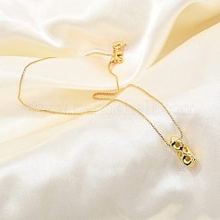 Brass Cheese Pendant Adjustable Slider Necklaces&nbsp;NJEW-B135-02G