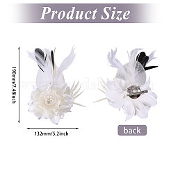 Flower Feather & Iron Lapel Pins for Clothes&nbsp;JEWB-WH0010-114A