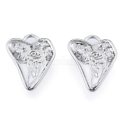 Brass Micro Pave Clear Cubic Zirconia Pendants&nbsp;KK-N216-579P