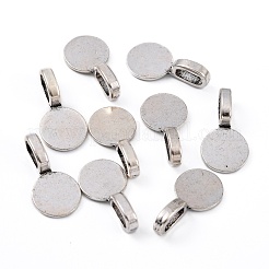 Tibetan Style Alloy Glue On Flat Pad Pendant Bails&nbsp;TIBEP-1124-AS-FF