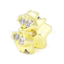 Brass Pave Clear Cubic Zirconia Beads&nbsp;LS-KK-F875-13G
