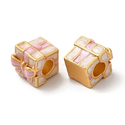 Christmas Rack Plating Brass Enamel European Beads&nbsp;KK-M245-12MG