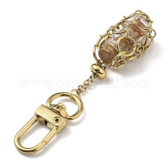 Chakra Natural Gemstone Chips inside Glass Wishing Bottle Pendant Decoration&nbsp;HJEW-JM03138-01