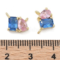 Brass Micro Pave Cubic Zirconia Charms&nbsp;KK-C251-04G-A