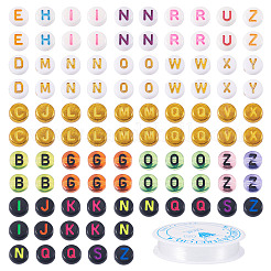 DIY Flat Round with Letter Beads Bracelets Making Kits&nbsp;DIY-TADJ0001-02