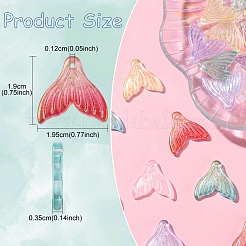 24Pcs 6 Colors Transparent Spray Painted Glass Pendants&nbsp;GLAA-FS0001-90