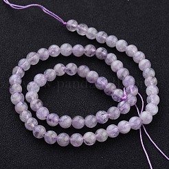 Natural Lavender Amethyst Round Bead Strands&nbsp;G-O134-08-6mm-01