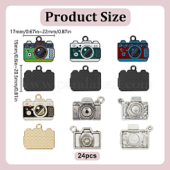 24Pcs 6 Styles Alloy Enamel Pendants&nbsp;ENAM-DR0001-10