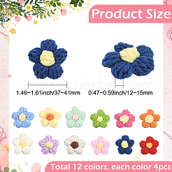 48Pcs 12 Color Handmade Cotton Knitting Ornament Accessories&nbsp;DIY-SC0031-61