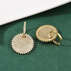 Brass Micro Pave Clear Cubic Zirconia Hoop Earrings&nbsp;EJEW-L275-17G