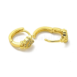 Brass Micro Pave Cubic Zirconia Hoop Earring&nbsp;EJEW-C088-15A-G
