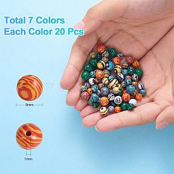 140Pcs 7 Colors Synthetic Malachite Beads&nbsp;G-SZ0001-98A