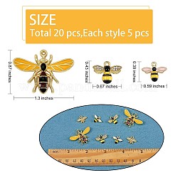 20Pcs 4 Style Alloy Rhinestone Pendants&nbsp;JX163A