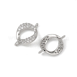 SHEGRACE Brass Micro Pave Clear Cubic Zirconia Connector Charms&nbsp;XGRQ3P221-601P