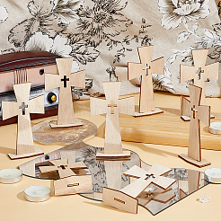 30Pcs Wooden Cross Display Decorations&nbsp;DIY-FH0009-72
