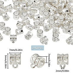 240Pcs Tibetan Style Alloy Tube Bails&nbsp;TIBE-SP0001-09S