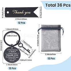 12Pcs Stainless Steel Keychains&nbsp;KEYC-BM0001-07B