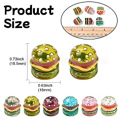 6Pcs 6 Colors Resin Cabochons&nbsp;RESI-CJ0004-27