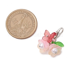 6Pcs Flower Glass Pendant Decorations&nbsp;HJEW-JM02791
