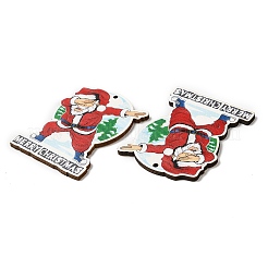 Single Face Christmas Printed Wood Big Pendants&nbsp;WOOD-D025-17