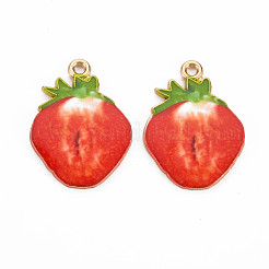 Light Gold Alloy Enamel Pendants&nbsp;ENAM-S126-130
