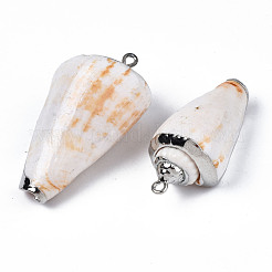 Electroplate Natural Spiral Shell Pendants&nbsp;SSHEL-S266-031