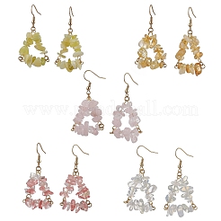 Natural Mixed Stone Beads Dangle Earrings&nbsp;EJEW-JE06388