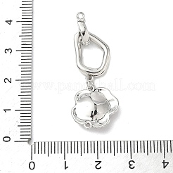 Brass Micro Pave Clear Cubic Zirconia Fold Over Clasps&nbsp;KK-U059-46P