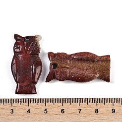 Natural Red Jasper Owl Carved Pendants&nbsp;G-C157-01A