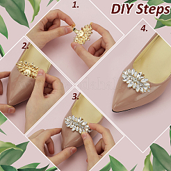 8Pcs 4 Styles Alloy Rhinestone Shoe Decoration&nbsp;AJEW-FG0004-36