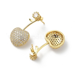 Cherry Brass Micro Pave Cubic Zirconia Stud Earrings&nbsp;EJEW-M077-12G-02
