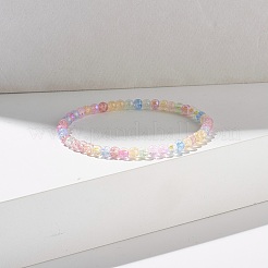 Sparkling Crackle Glass Round Beads Stretch Bracelets Set&nbsp;BJEW-JB07189