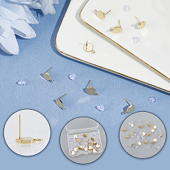 Brass Stud Earring Findings&nbsp;KK-BBC0028-29A