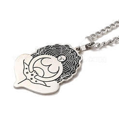 Yoga Theme 201 Stainless Steel Enamel Pendant Necklaces&nbsp;LS-NJEW-D066-07A-P