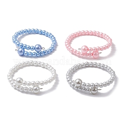 Glass Pearl Round Beads Bangles for Women&nbsp;BJEW-JB11724