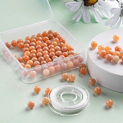 100Pcs 8mm Natural Peach Calcite Round Beads&nbsp;DIY-LS0002-27